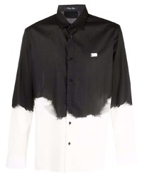 schwarzes und weißes Langarmhemd von Philipp Plein