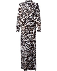 schwarzes und weißes Maxikleid mit Leopardenmuster von Diane von Furstenberg