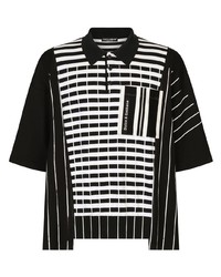 schwarzes und weißes Polohemd mit Karomuster von Dolce & Gabbana