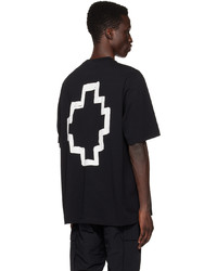 schwarzes und weißes Strick T-Shirt mit einem Rundhalsausschnitt von Marcelo Burlon County of Milan