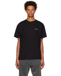 schwarzes und weißes Strick T-Shirt mit einem Rundhalsausschnitt von CARHARTT WORK IN PROGRESS