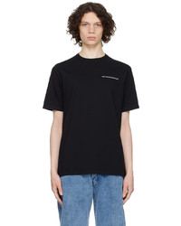 schwarzes und weißes Strick T-Shirt mit einem Rundhalsausschnitt von Pop Trading Company