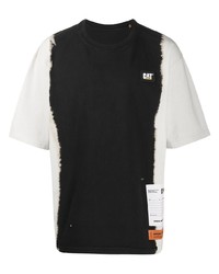 schwarzes und weißes Mit Batikmuster T-Shirt mit einem Rundhalsausschnitt von Heron Preston