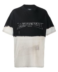 schwarzes und weißes Mit Batikmuster T-Shirt mit einem Rundhalsausschnitt von Represent