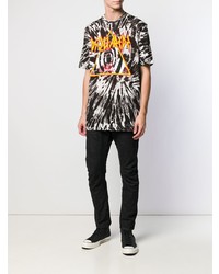 schwarzes und weißes Mit Batikmuster T-Shirt mit einem Rundhalsausschnitt von DSQUARED2