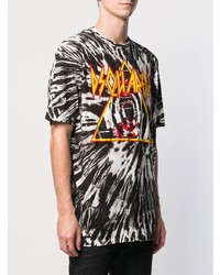 schwarzes und weißes Mit Batikmuster T-Shirt mit einem Rundhalsausschnitt von DSQUARED2