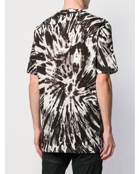 schwarzes und weißes Mit Batikmuster T-Shirt mit einem Rundhalsausschnitt von DSQUARED2