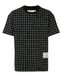 schwarzes und weißes T-Shirt mit einem Rundhalsausschnitt mit Karomuster von A-Cold-Wall*