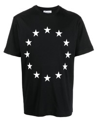 schwarzes und weißes T-Shirt mit einem Rundhalsausschnitt mit Sternenmuster von Études