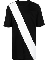 schwarzes und weißes T-Shirt mit einem Rundhalsausschnitt von 11 By Boris Bidjan Saberi