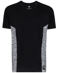 schwarzes und weißes T-Shirt mit einem Rundhalsausschnitt von adidas