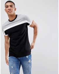 schwarzes und weißes T-Shirt mit einem Rundhalsausschnitt von ASOS DESIGN