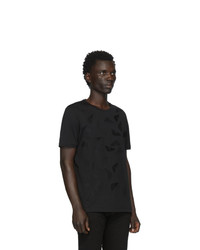 schwarzes und weißes T-Shirt mit einem Rundhalsausschnitt von Fendi