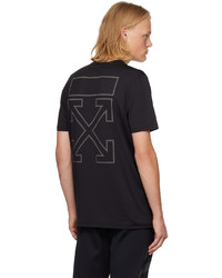 schwarzes und weißes T-Shirt mit einem Rundhalsausschnitt von Off-White