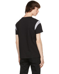 schwarzes und weißes T-Shirt mit einem Rundhalsausschnitt von Alexander McQueen