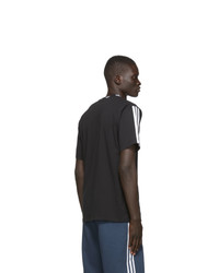 schwarzes und weißes T-Shirt mit einem Rundhalsausschnitt von adidas Originals