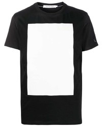 schwarzes und weißes T-Shirt mit einem Rundhalsausschnitt von Calvin Klein Jeans