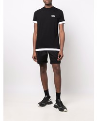 schwarzes und weißes T-Shirt mit einem Rundhalsausschnitt von Karl Lagerfeld