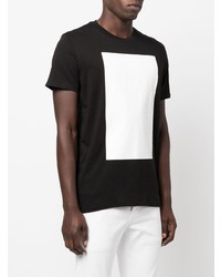 schwarzes und weißes T-Shirt mit einem Rundhalsausschnitt von Calvin Klein Jeans