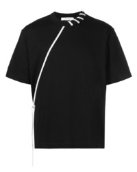 schwarzes und weißes T-Shirt mit einem Rundhalsausschnitt von Craig Green