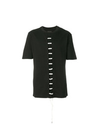 schwarzes und weißes T-Shirt mit einem Rundhalsausschnitt von D.GNAK