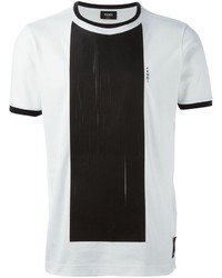 schwarzes und weißes T-Shirt mit einem Rundhalsausschnitt von Fendi