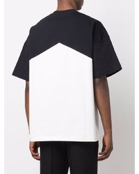 schwarzes und weißes T-Shirt mit einem Rundhalsausschnitt von Jil Sander