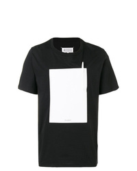 schwarzes und weißes T-Shirt mit einem Rundhalsausschnitt von Maison Margiela