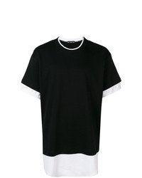 schwarzes und weißes T-Shirt mit einem Rundhalsausschnitt von Mastermind World