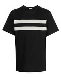 schwarzes und weißes T-Shirt mit einem Rundhalsausschnitt von Moncler