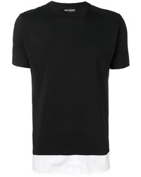 schwarzes und weißes T-Shirt mit einem Rundhalsausschnitt von Neil Barrett