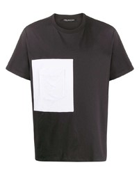 schwarzes und weißes T-Shirt mit einem Rundhalsausschnitt von Neil Barrett