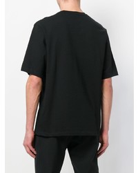 schwarzes und weißes T-Shirt mit einem Rundhalsausschnitt von Helmut Lang