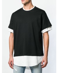 schwarzes und weißes T-Shirt mit einem Rundhalsausschnitt von Mastermind World