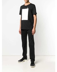 schwarzes und weißes T-Shirt mit einem Rundhalsausschnitt von Maison Margiela