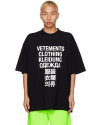 schwarzes und weißes T-Shirt mit einem Rundhalsausschnitt von Vetements