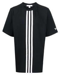schwarzes und weißes T-Shirt mit einem Rundhalsausschnitt von Y-3