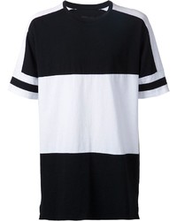 schwarzes und weißes T-Shirt mit einem Rundhalsausschnitt von Zanerobe