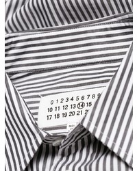 schwarzes und weißes vertikal gestreiftes Businesshemd von Maison Margiela