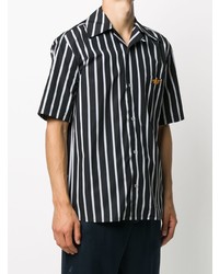 schwarzes und weißes vertikal gestreiftes Kurzarmhemd von Off-White