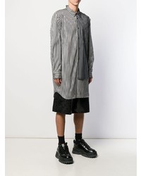 schwarzes und weißes vertikal gestreiftes Langarmhemd von Comme Des Garcons Homme Plus