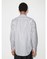 schwarzes und weißes vertikal gestreiftes Langarmhemd von Comme Des Garcons SHIRT