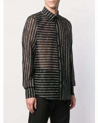 schwarzes und weißes vertikal gestreiftes Langarmhemd von Givenchy