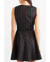 schwarzes vertikal gestreiftes ausgestelltes Kleid von Versus Versace