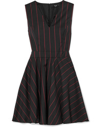 schwarzes vertikal gestreiftes ausgestelltes Kleid von Versus Versace