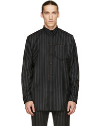 schwarzes vertikal gestreiftes Hemd von Givenchy
