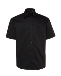 schwarzes vertikal gestreiftes Kurzarmhemd von JP1880