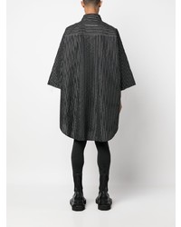 schwarzes vertikal gestreiftes Kurzarmhemd von MM6 MAISON MARGIELA