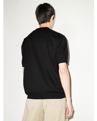 schwarzes vertikal gestreiftes Kurzarmhemd von Beams Plus