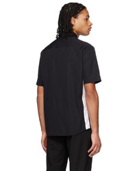 schwarzes vertikal gestreiftes Langarmhemd von Dunhill